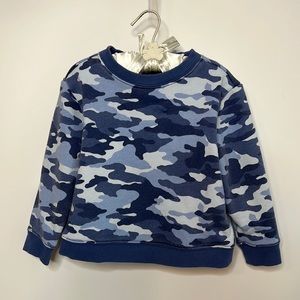 JANIE and JACK | Blue Army Print Crewneck Sweatshirt | Unisex Girls and Boys